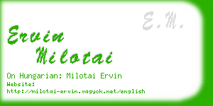 ervin milotai business card